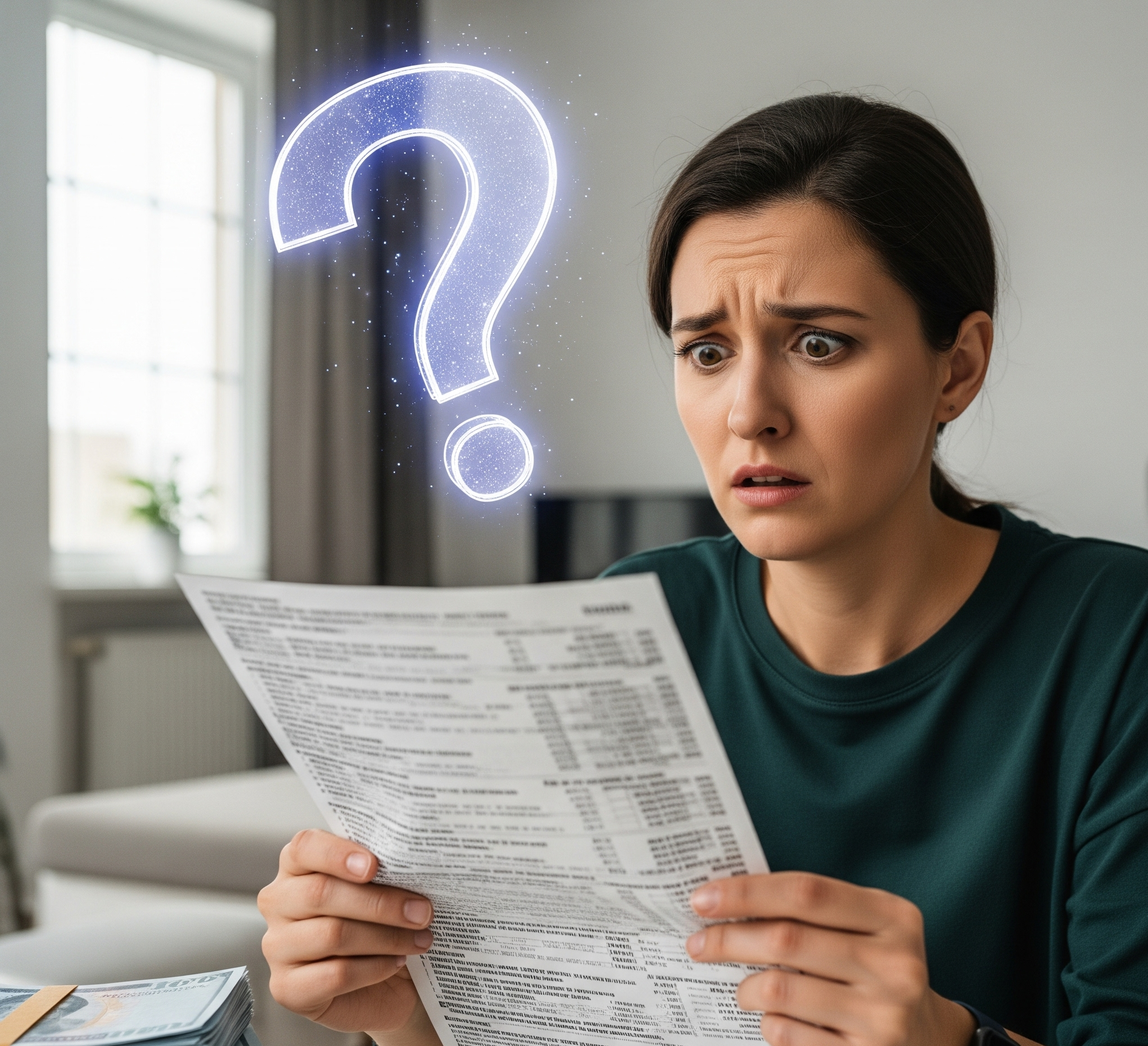 고지서보고 놀란 여인