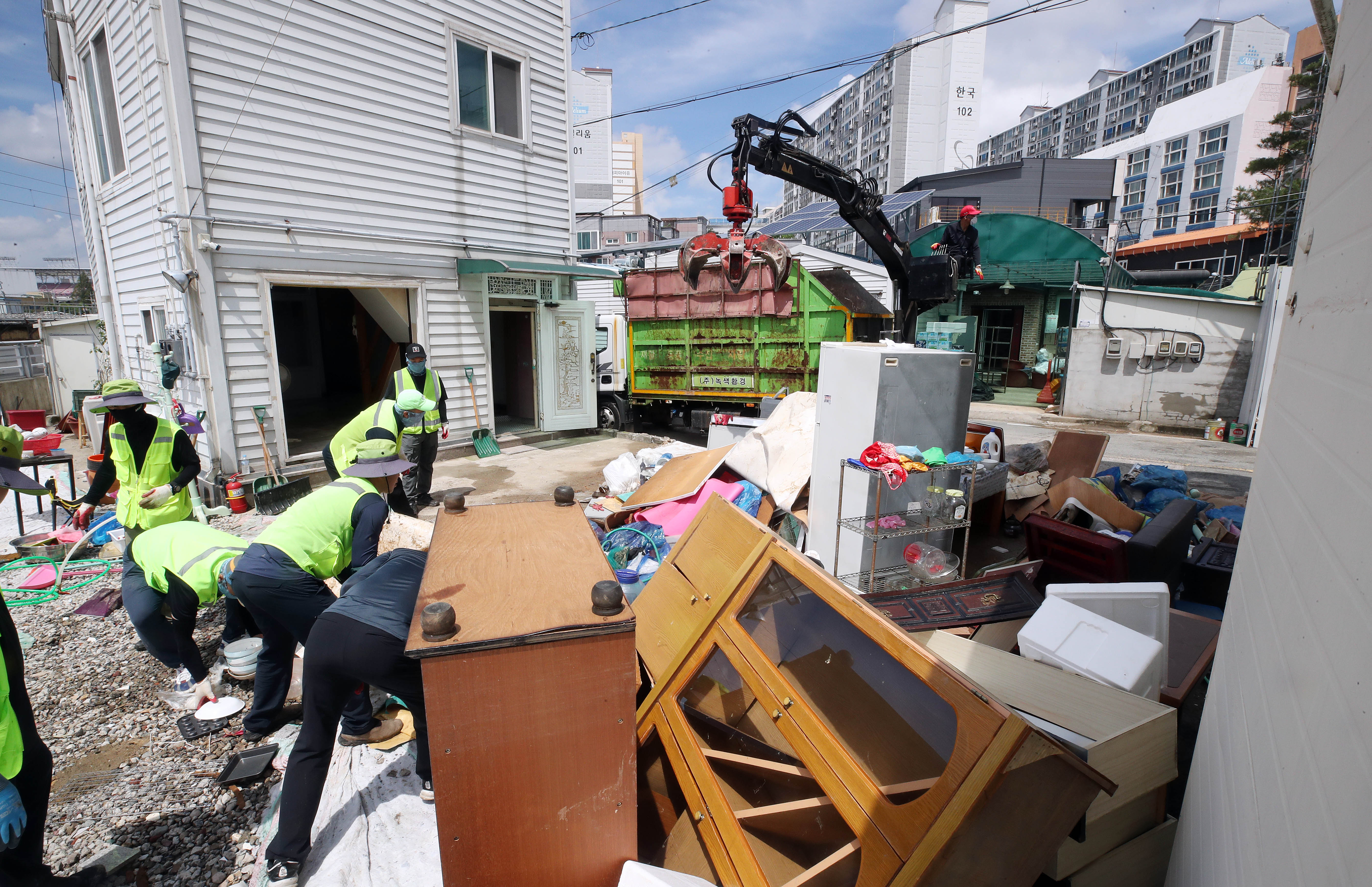 폭우로 인해 피해를 입은 광주 북구