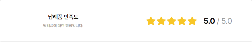 백명란 평균 만족도 5.0