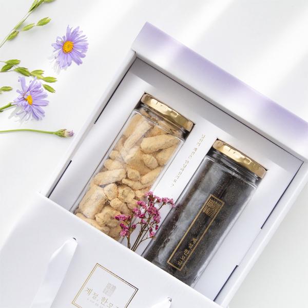콩고물 도라지정과 220g + 흑임자 도라지정과 220g 세트