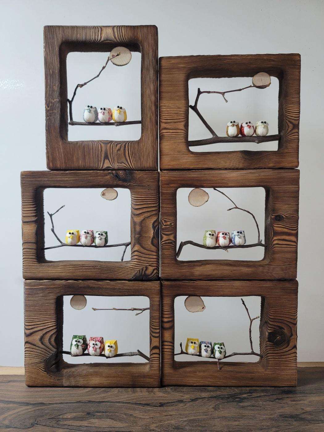  광주 우수공예문화상품 지정 인테리어 액자(부엉이, 새)