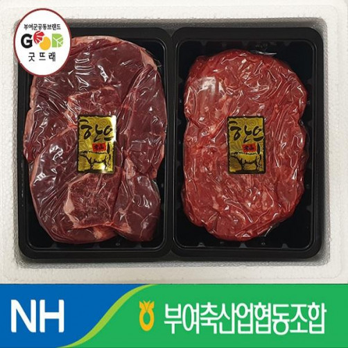 굿뜨래 한우 국거리, 불고기 A세트(국거리 900g+불고기 600g)