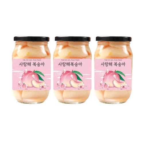 직접 키운 영덕 복숭아 수제병조림 3병