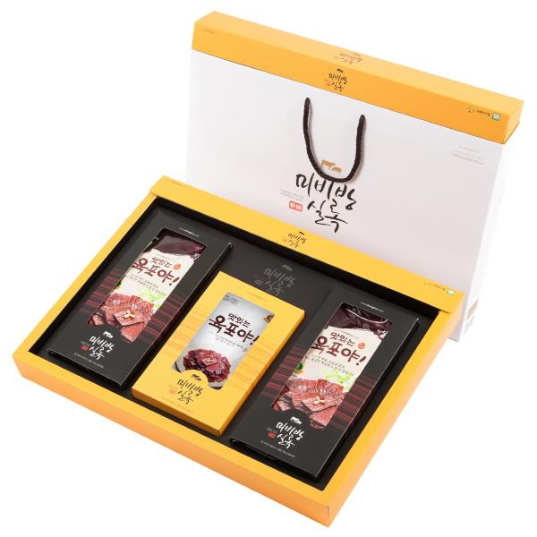 미비방실록 한돈한우 육포세트 400g(우육포 50g*6개+한돈육포 25g*4개)