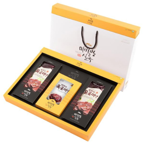 미비방실록 한돈한우 육포세트 400g(우육포 50g*6개+한돈육포 25g*4개)