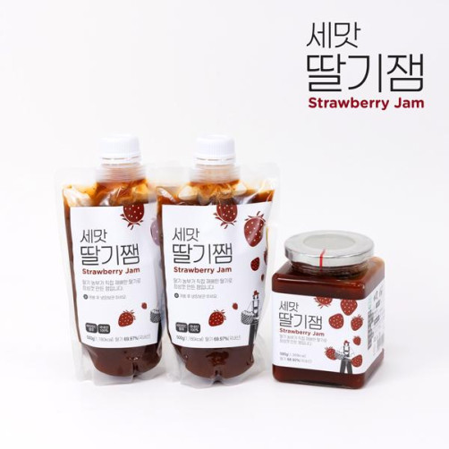 국내산 세맛 딸기잼(500g*2개+260g*2개, 500g*2개+580g*1개)