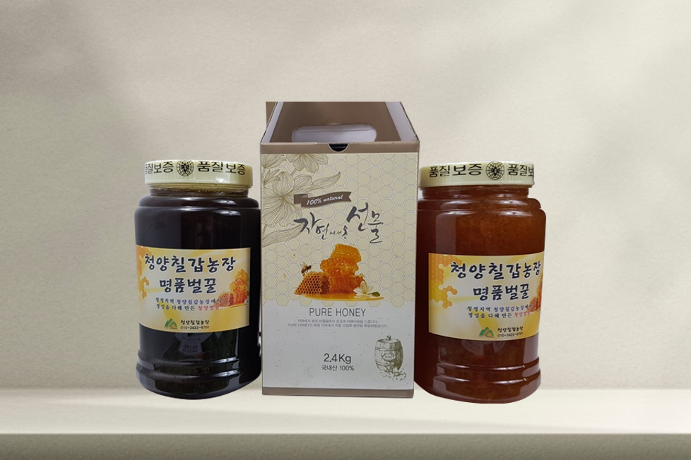친환경 청양칠갑농장 벌꿀 1.2kg(아카시아, 밤, 야생화)