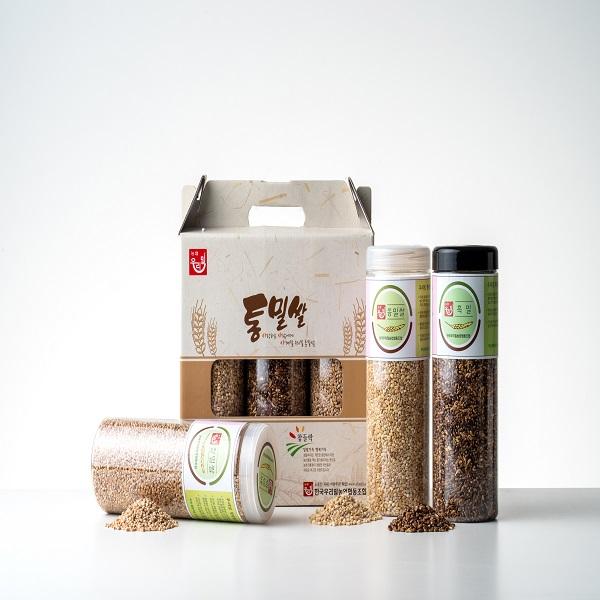우리밀 쌀 3종 세트 2.4kg(통밀쌀, 흑밀쌀, 찰밀쌀 각 800g)