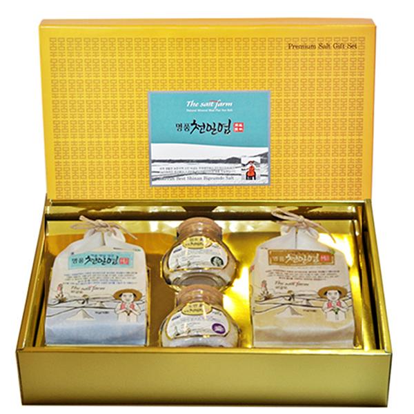 전남 신안 명품 천일염 선물세트 2.4kg(굵은+가는+토판+함초)
