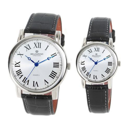 벨카리노 은장화이트 원형 손목시계(MF6100S M/F)