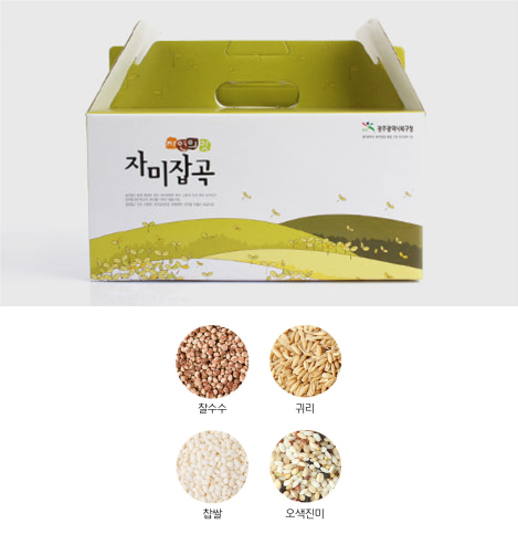 건강한 밥상 자미잡곡 기본 세트 3.2kg(찰수수, 귀리, 찹쌀, 오색진미 각 0.8kg)