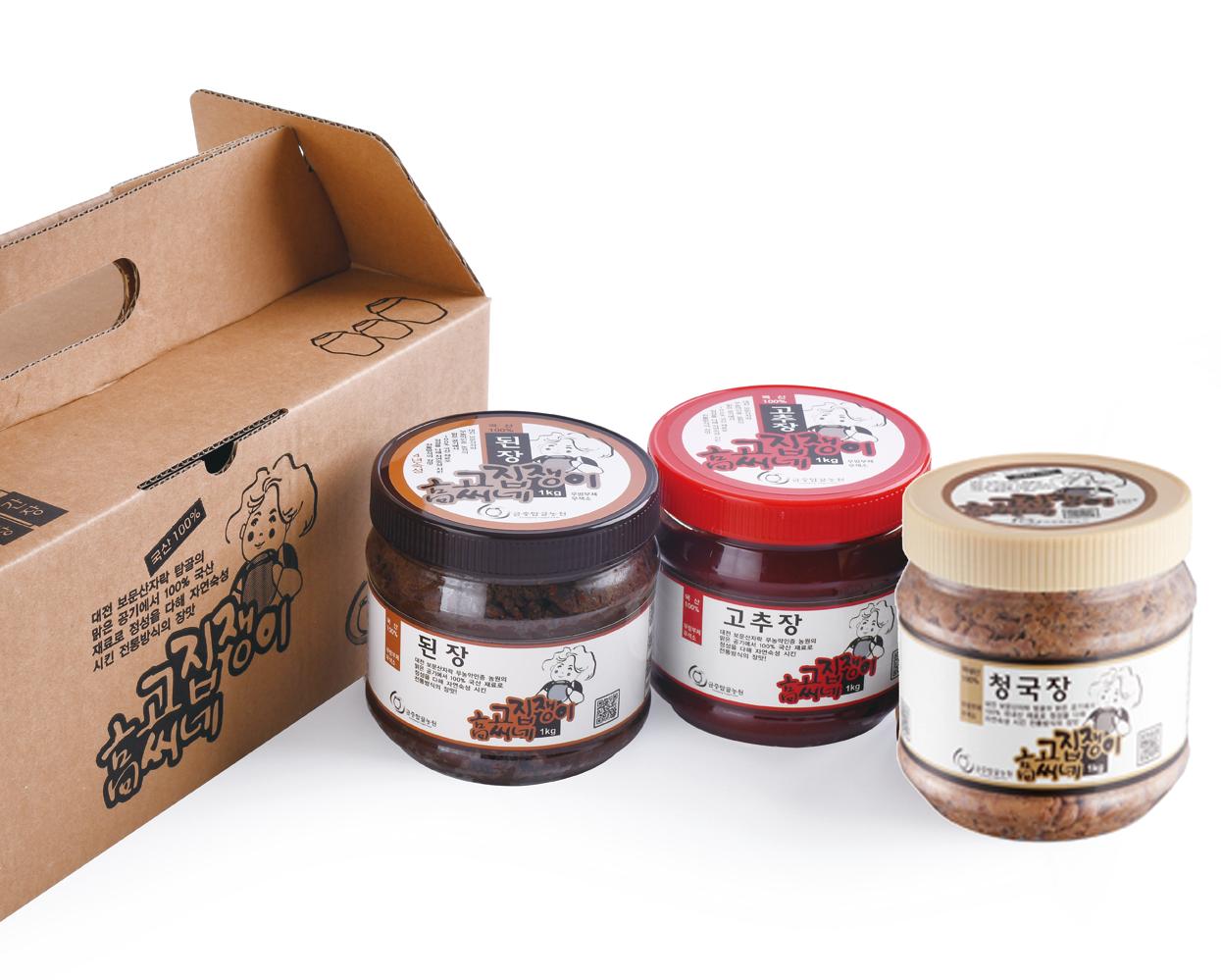 고집쟁이고씨네 장류 3종 선물세트(된장 500g+고추장 500g+청국장 500g)