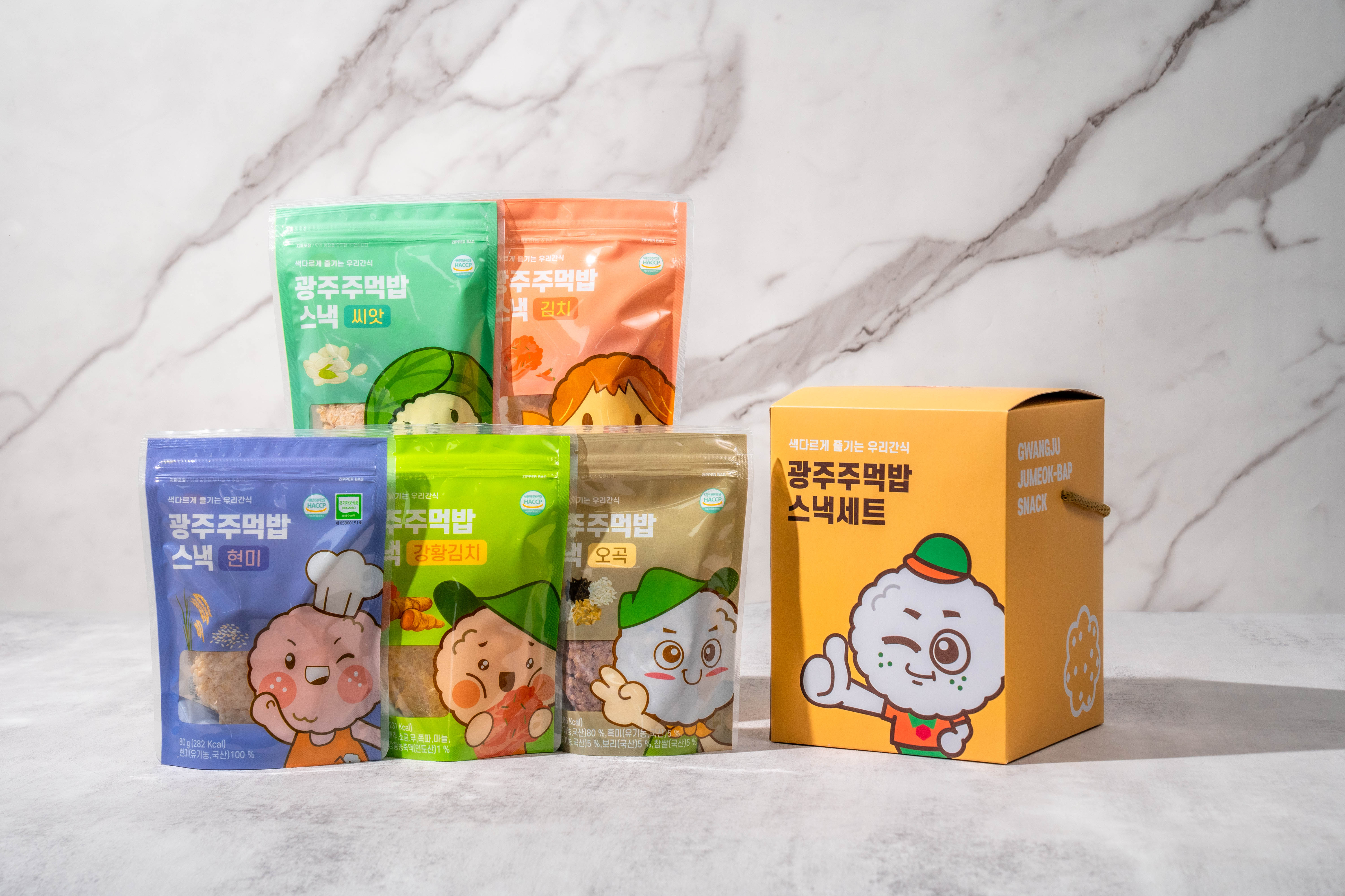 광주주먹밥스낵 선물세트 400g(누룽지스낵 5종 각 80g)