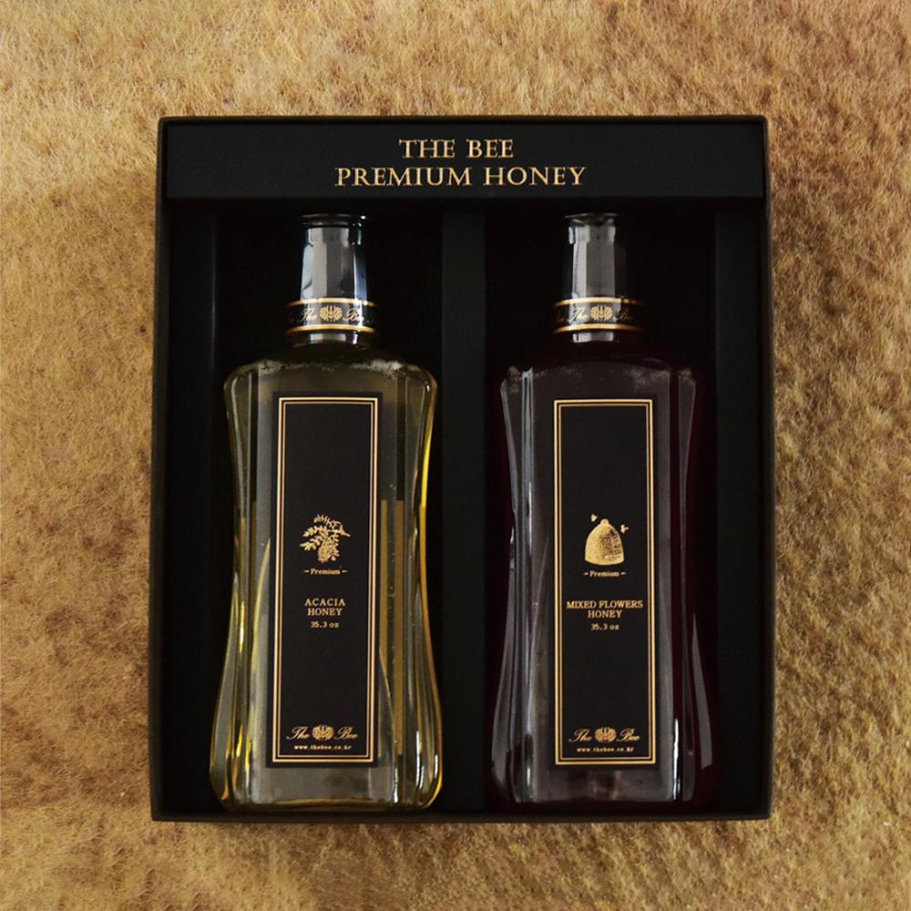 더비 벌꿀 2종 선물세트 2kg(아카시아, 때죽꿀, 야생화꿀 각 1kg, 택2)