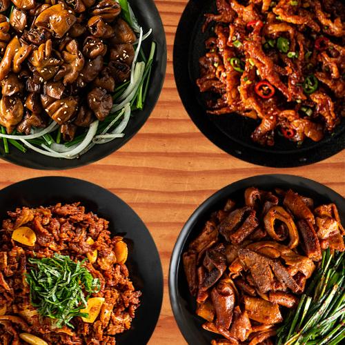 삼대가 삼대포차 4종세트 1kg(불오돌뼈, 불닭발, 내장모듬구이, 순한곱창 각 250g)
