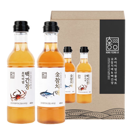 [경북산불피해] 프리미엄 소스 세트 960ml(금참치액, 대게백간장 각 480ml 1병)
