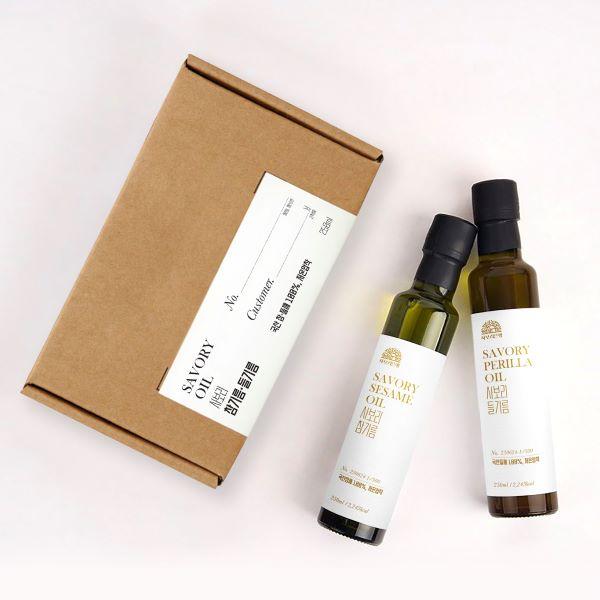 사보리 국산 저온압착 기름 선물세트(참기름 250ml+들기름 250ml)