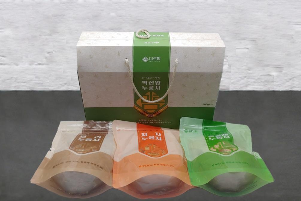 미르맘 누룽지 3종 세트(둥굴레 500g+치자 500g+보리 500g)
