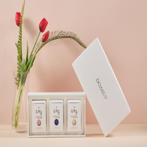 천연 비누 3종 세트(로즈 비누, 청대 비누, 레몬 비누 각 1개)