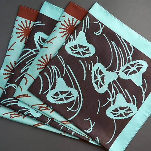 들락 실크스카프(블루, 브라운)