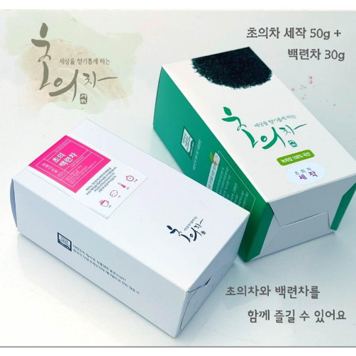 특허받은 녹차제조법 국내산 초의차 선물세트(세작 50g+백련차 30g)