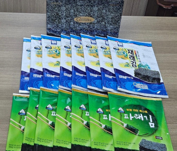 신진수산맛김 선물세트3(*2각) (재래전장김 20g*8봉+파래전장김 20g*7봉)