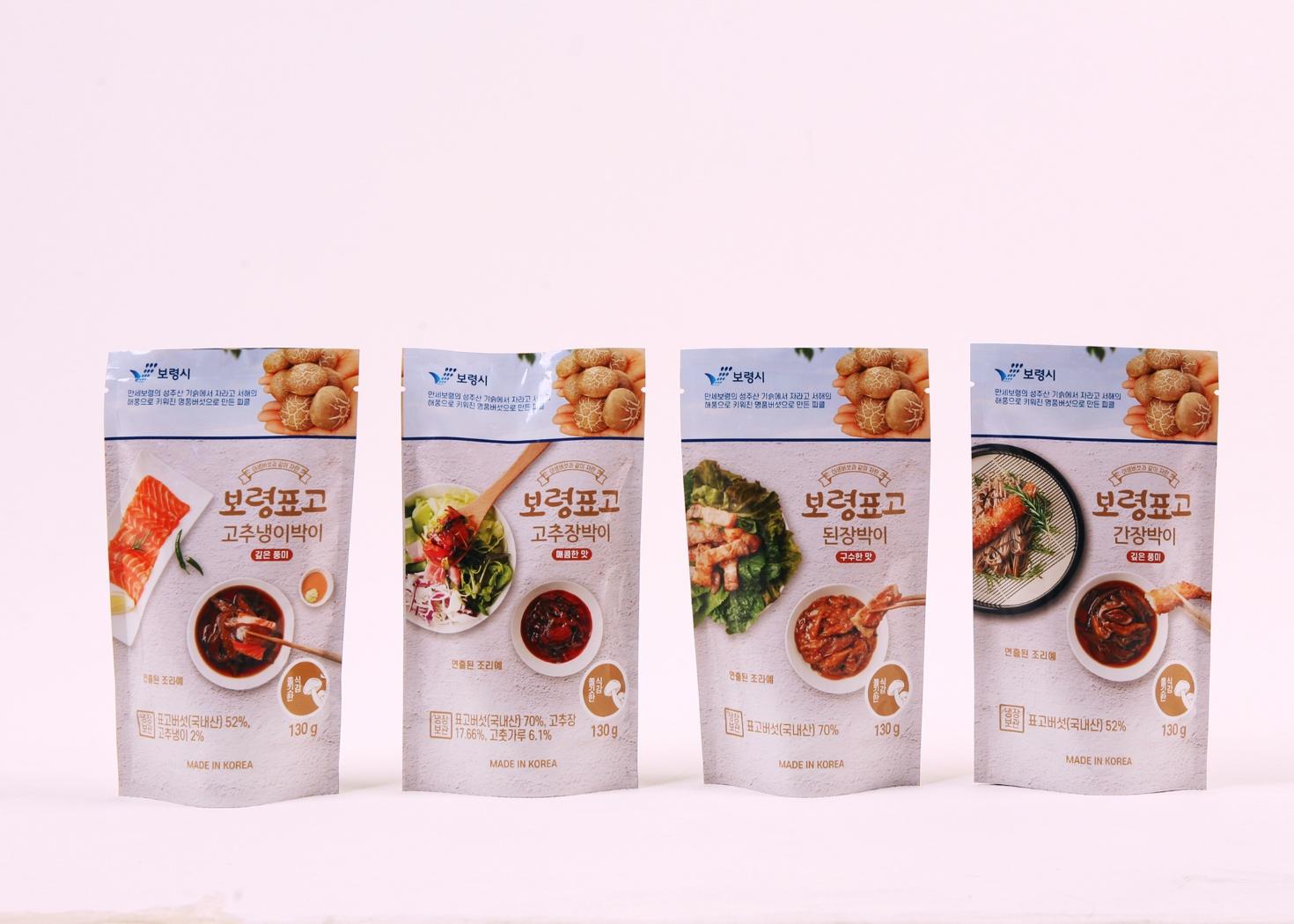 표고버섯 박이 세트(간장맛, 된장맛, 고추장맛, 고추냉이맛 각 130g)