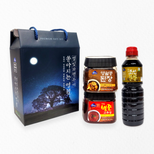 영월농협 별빛 장류세트(영월콩된장450g+벌꿀고추장 500g+조선간장 500g)