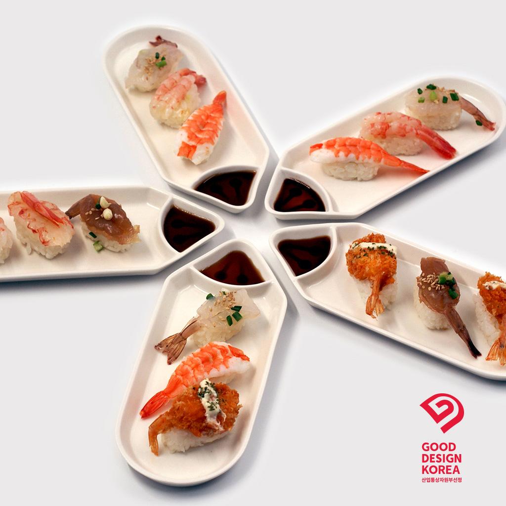 오별 꽃잎 쪽접시 3개(225mm*85mm*20mm)