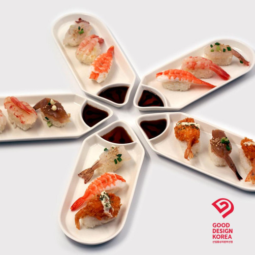 오별 꽃잎 쪽접시 3개(225mm*85mm*20mm)