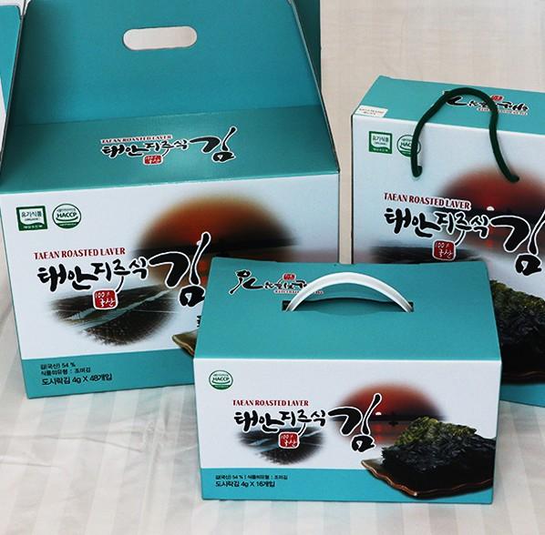 친환경 인증 태안지주식 김 2종세트 3호(재래김 100매+도시락김 32봉)