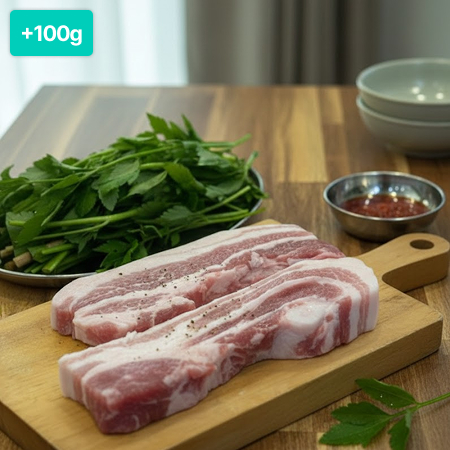 [설특선] 국내산 돈육 삼겹살 2.1kg 내외+삽겹살 100g