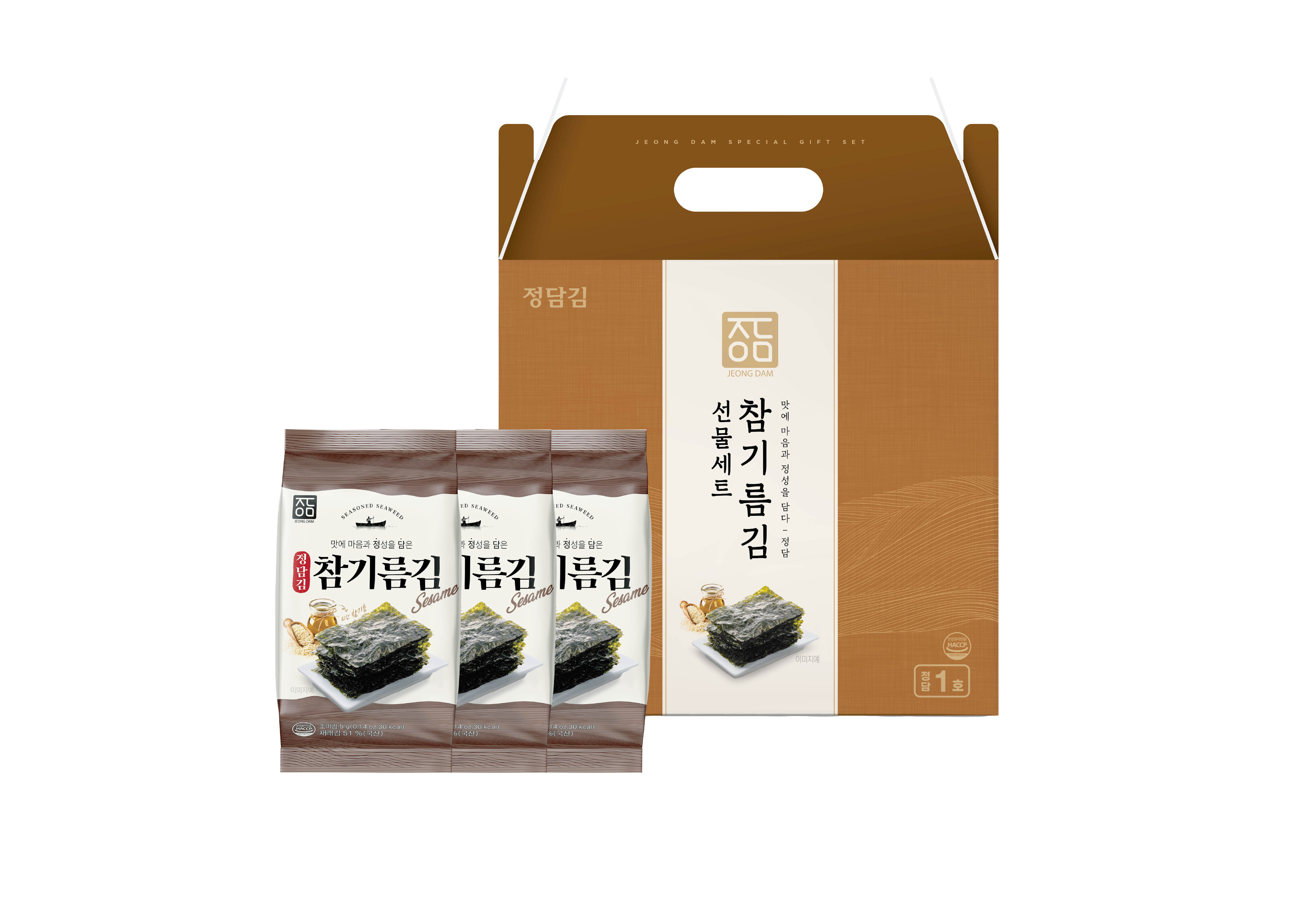 직접 수매하는 정담1호 참기름김 선물세트 72봉(18봉*4개)