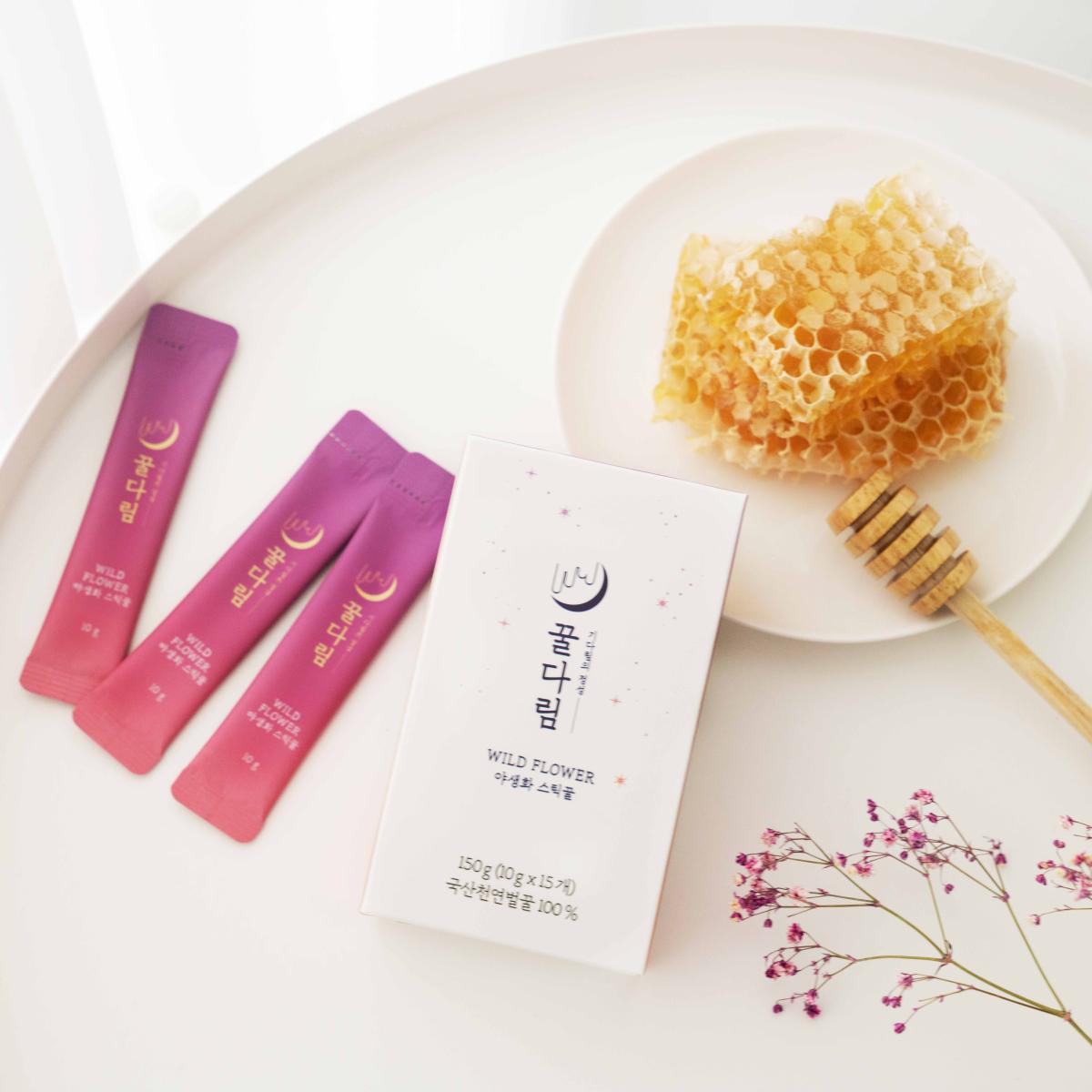 100% 국산천연벌꿀 야생화 스틱꿀 150g(10g*15개)