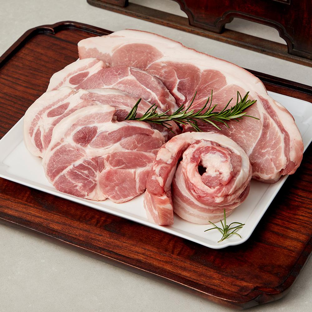 청양더한우 임꺽정 한돈 삼겹살 목살 세트 1030g(삼겹살 480g+목살 550g)