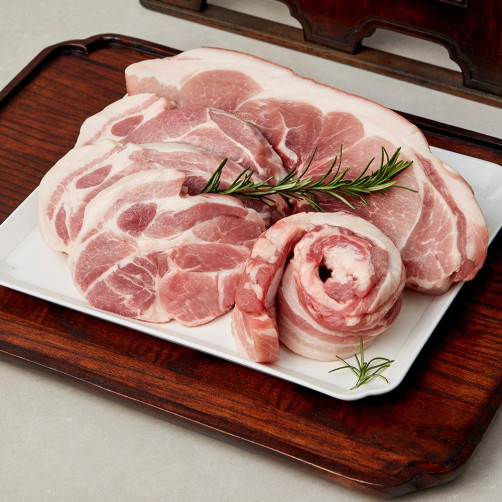 청양더한우 임꺽정 한돈 삼겹살 목살 세트 1030g(삼겹살 480g+목살 550g)