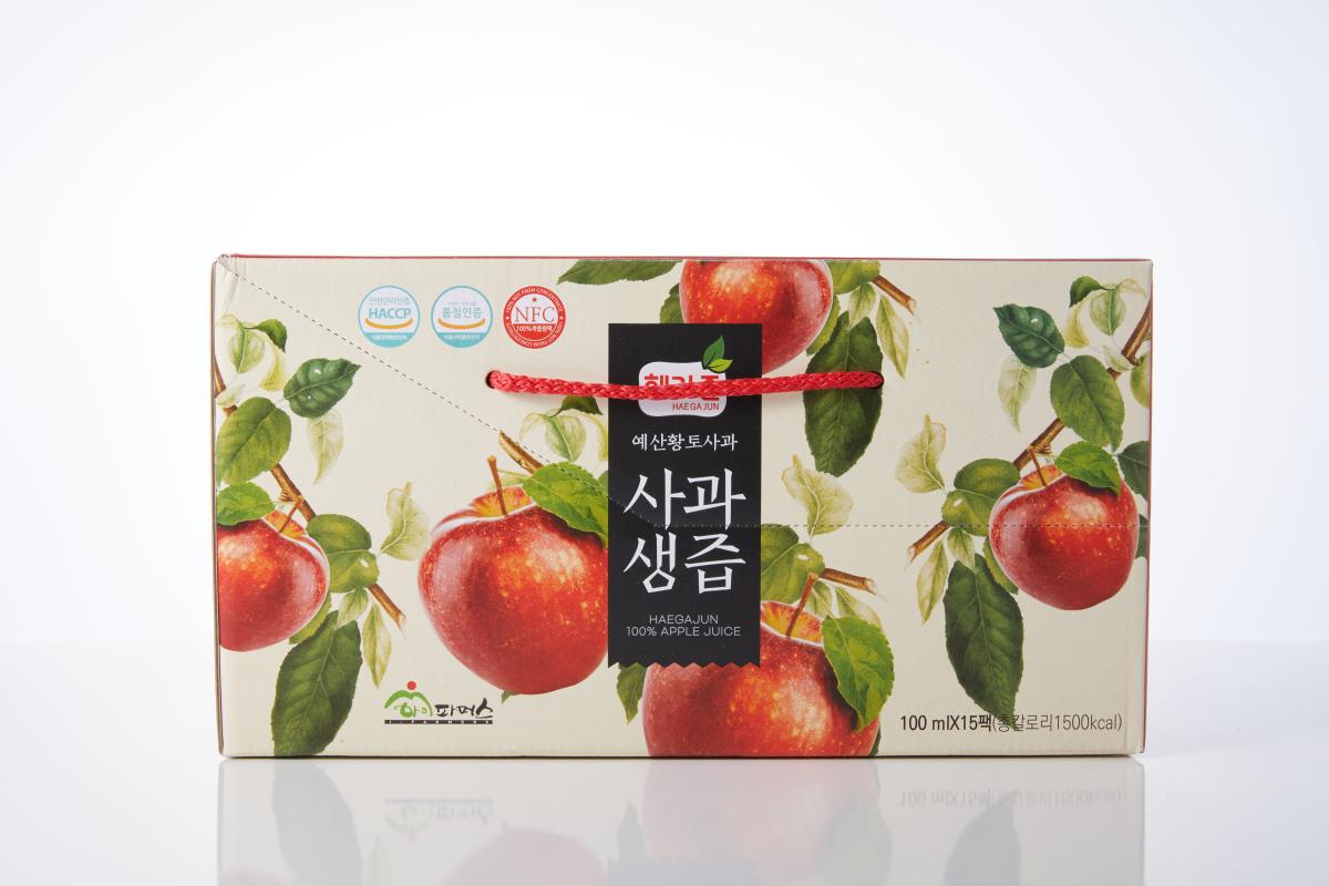 스파우트 사과생즙 어린이용 3L(100ml*15팩*2박스)