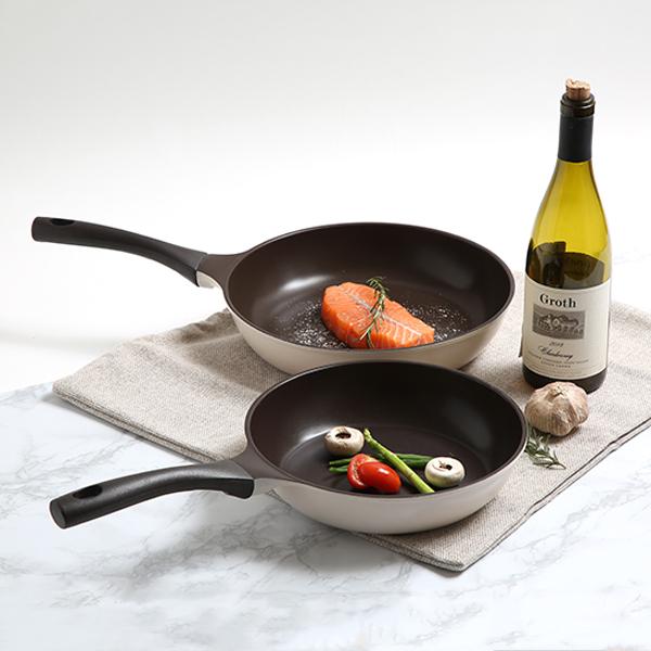인덕션주물프라이팬 세트 2종(프라이팬+웍팬 각 1개 28cm)