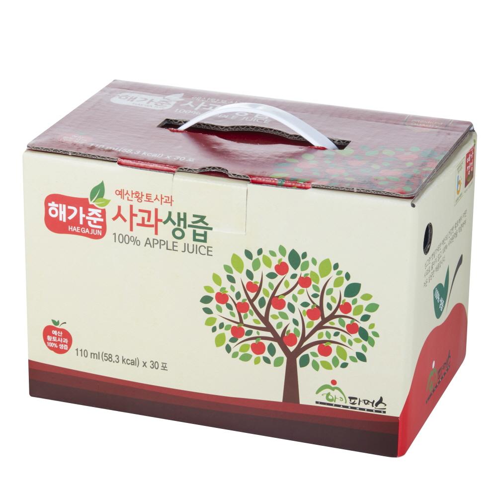 100% 사과로 착즙한 해가준사과생즙 5.5L(50포*110ml)