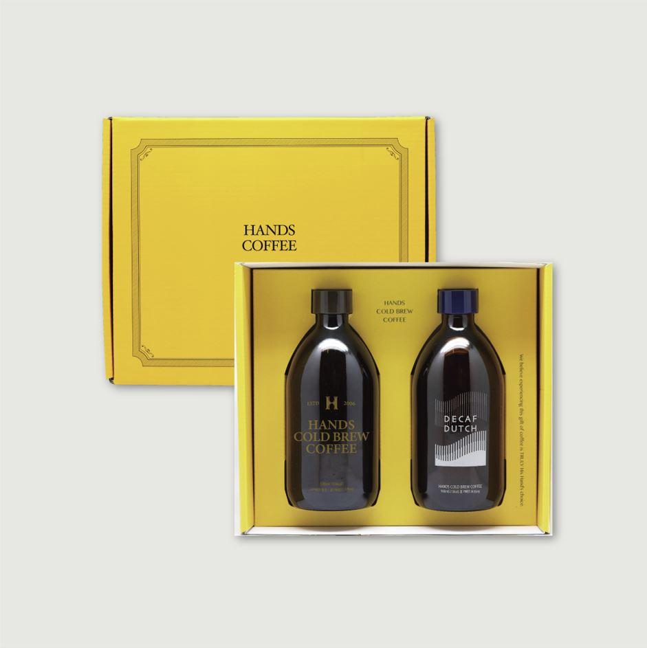 핸즈커피 선물 세트 1L(핸즈 더치 원액 0.5L+디카페인 더치 원액 0.5L)