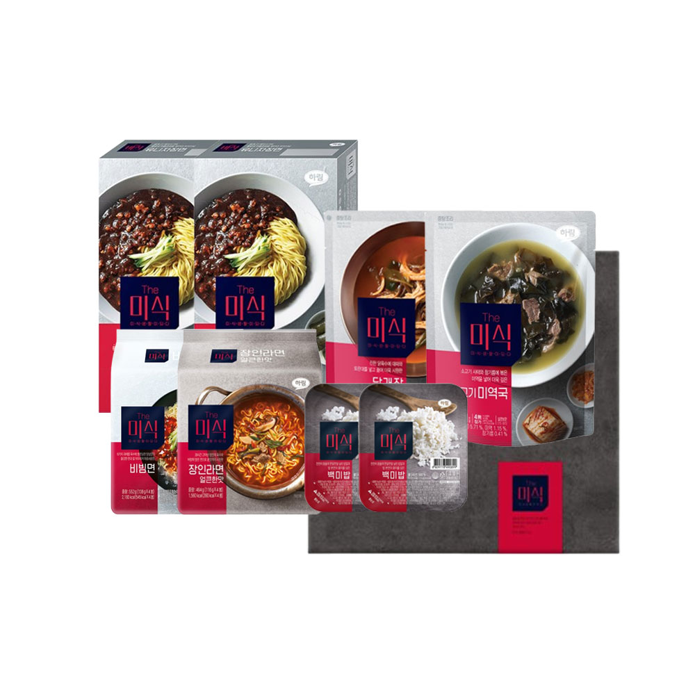 하림 The미식_유니짜장 2개*라면 1개*비빔면 1개*닭개장 1개*미역국 1개*백미밥 2개