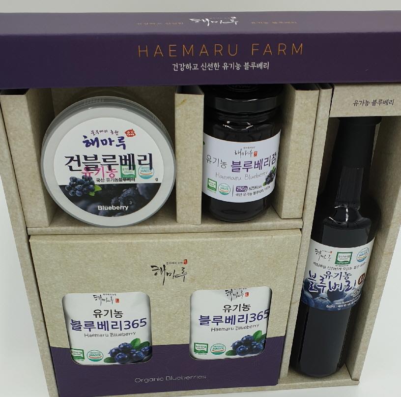 [웰빙식품/해마루농원] 유기농 블루베리 4종 가공품 종합선물세트
