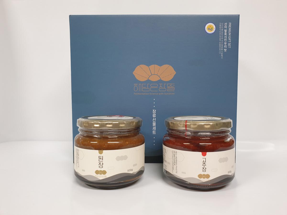 해담은장뜰 전통장 선물세트 (된장 500g 고추장 500g 간장 300ml)