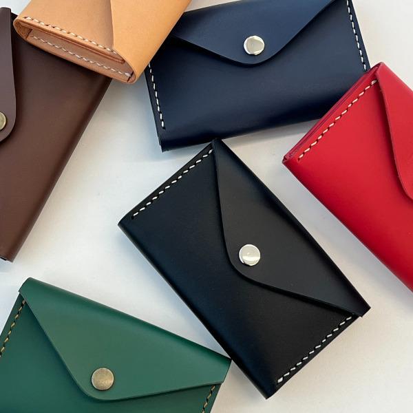 슬림 투포켓 소가죽 카드&명함지갑