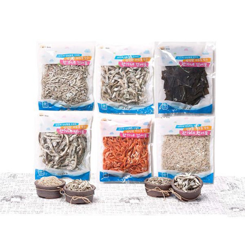 한가네 건해산물 세트 580g(멸치 100g*4종+꽃새우 80g+다시마 100g) 한가네 건해산물 세트 580g(멸치 100g*4종+꽃새우 80g+다시마 100g)