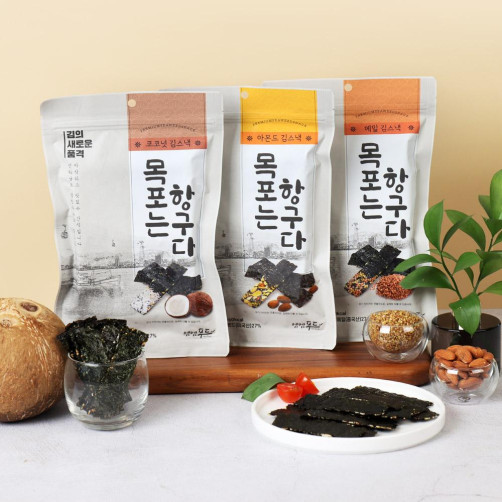 목포는 항구다 김스낵 세트(아몬드, 메밀, 코코넛, 양파맛 각 30g*2개) 목포는 항구다 김스낵 세트(아몬드, 메밀, 코코넛, 양파맛 각 30g*2개)