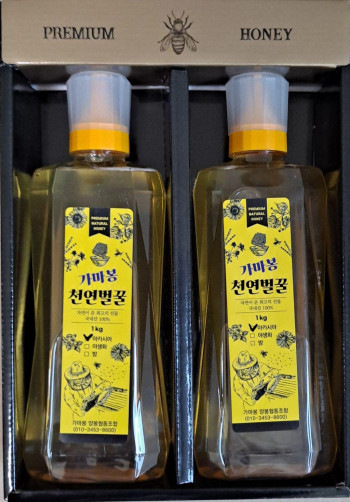국내산 100% 가마봉 천연벌꿀 제3호 2kg(아카시아 1kg*2병)