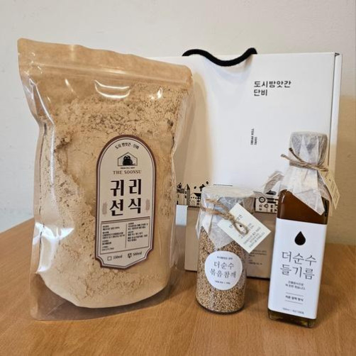 더순수푸짐한꾸러미(귀리쉐이크 500g+들기름 180ml+볶음참깨 100g)