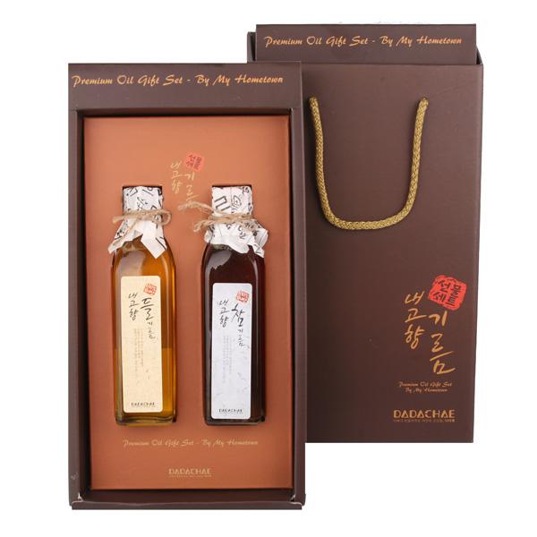 100% 국산 참깨들깨로 만든 참기름&들기름 선물세트(참기름 180ml+들기름 180ml)