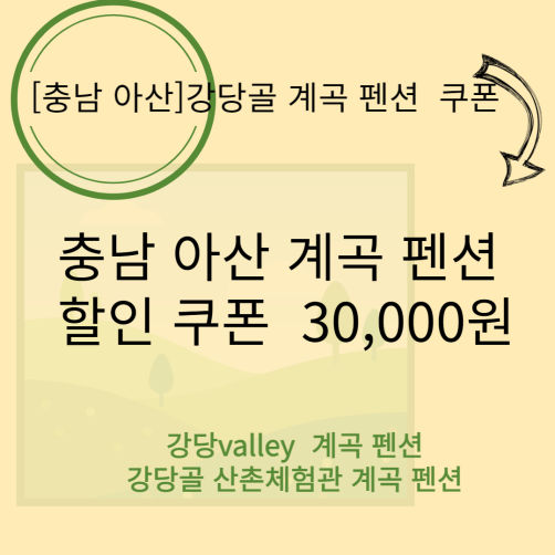 충남 아산 강당골 산촌 계곡 펜션 할인 쿠폰 3만원권